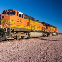 BNSF Freight Train Locomotives No. 5240 in the desert